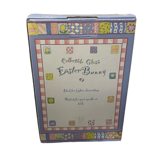 Easter Bunny Rabbit Glass Ball Polymer Clay White Pink Flowers Figure Décor 8" - Picture 12 of 13